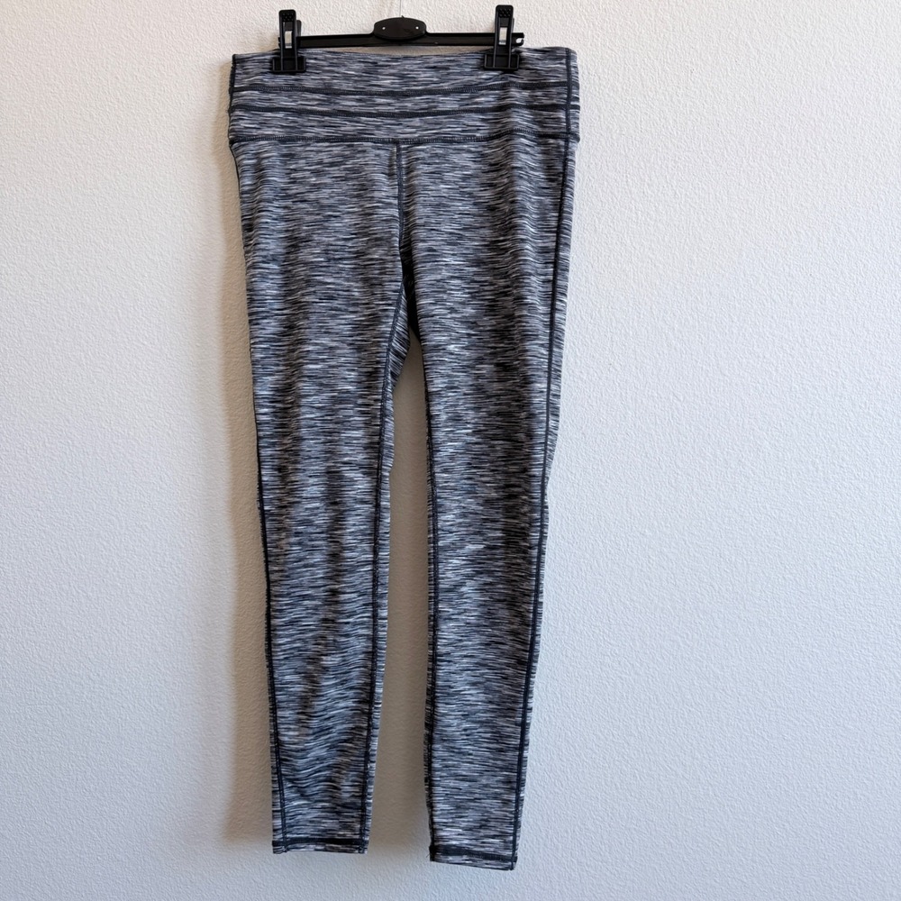 32 Degrees Cool Womens Space Dye Active Leggings Grey Black Size Medium Pocket